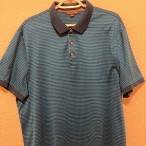 Michael Kors Men's Blue/Blue green Striped Polo Shirt XXL